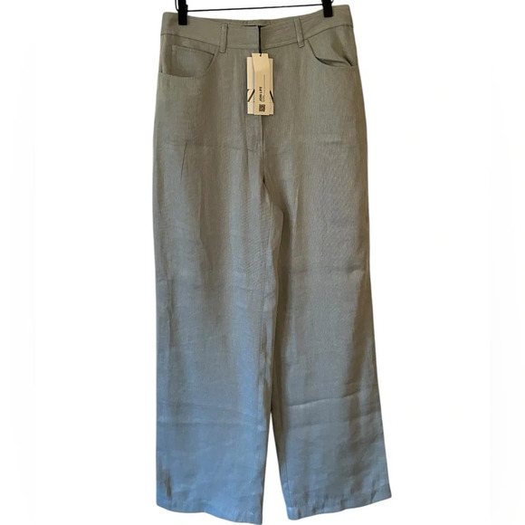 NWT Zara High waisted pants with‎ five pockets. Wide leg. Front zip, metal hook - Picture 5 of 8